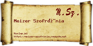 Meizer Szofrónia névjegykártya